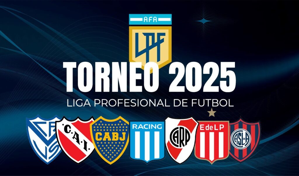 Escudos de clubes destacados en el Torneo de la Liga Profesional Argentina 2025